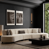 Ecksofa Beigefarbener Stoff organisch Pars - XXXL 390 cm 