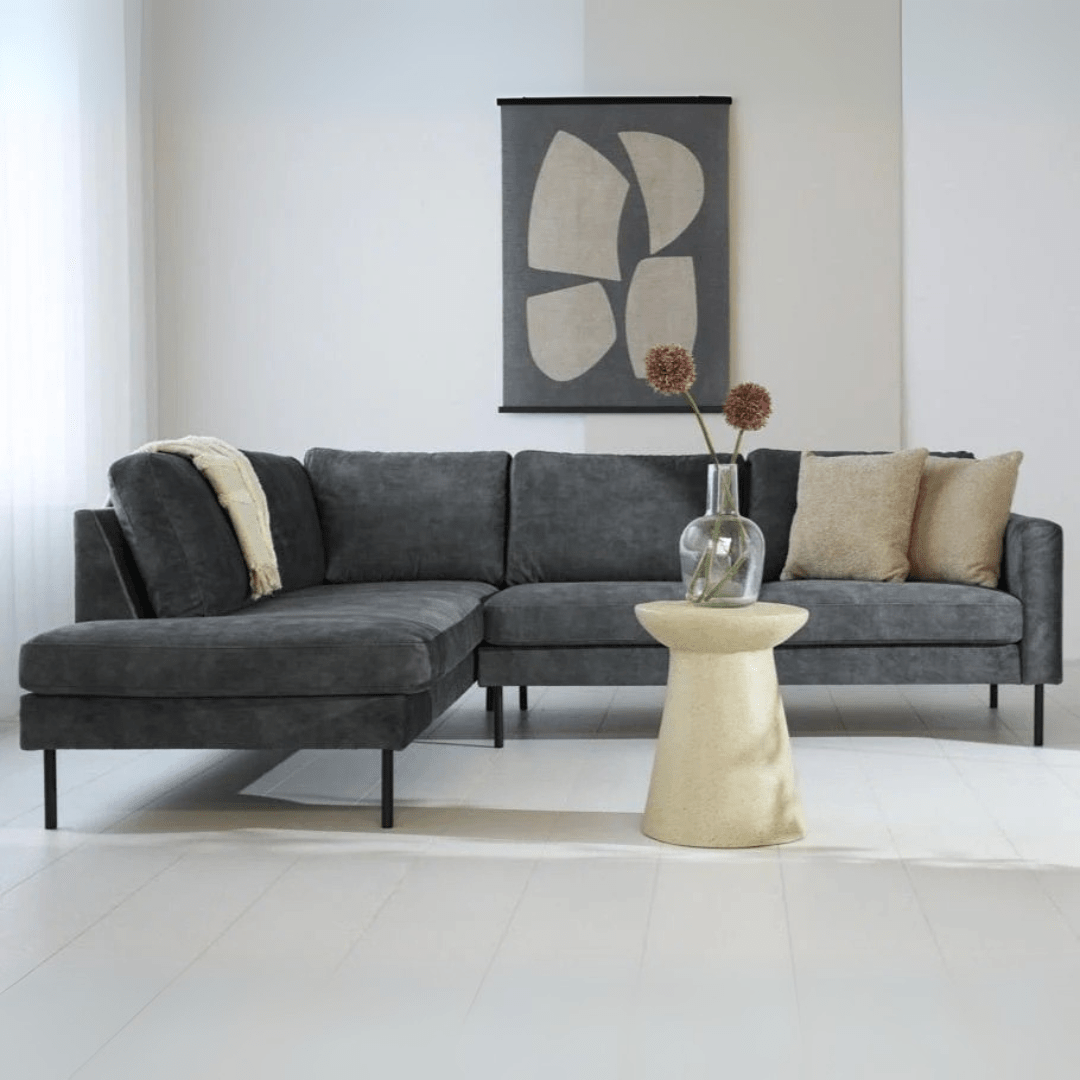 Ecksofa Gaya Velvet Anthrazit links