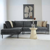 Ecksofa Gaya Velvet Anthrazit links