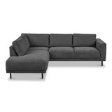 Modernes 3-Sitzer Ecksofa links anthrazit Stoff Aniko mit Liege 240x197x78 cm