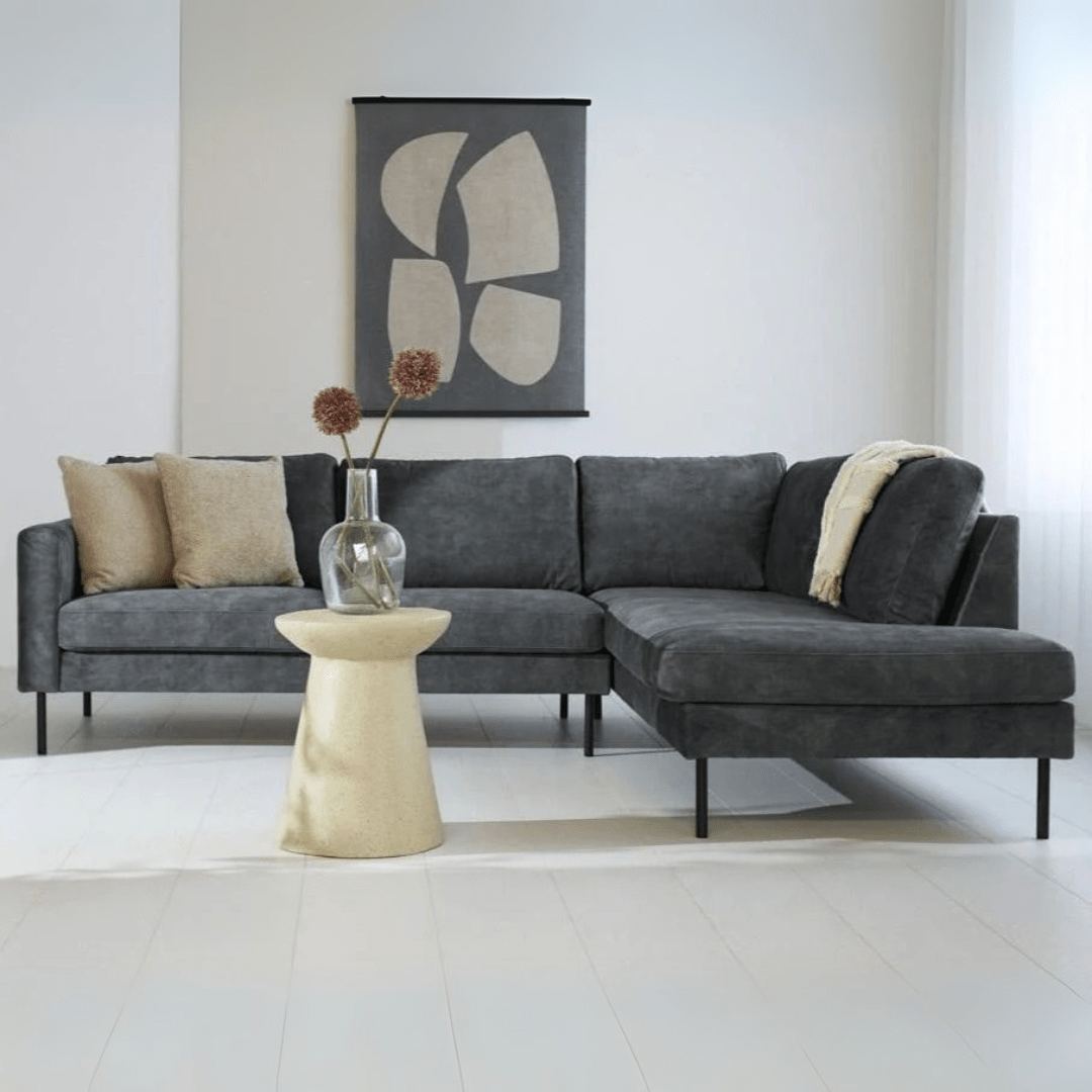 Ecksofa Gaya Velvet Anthrazit rechts