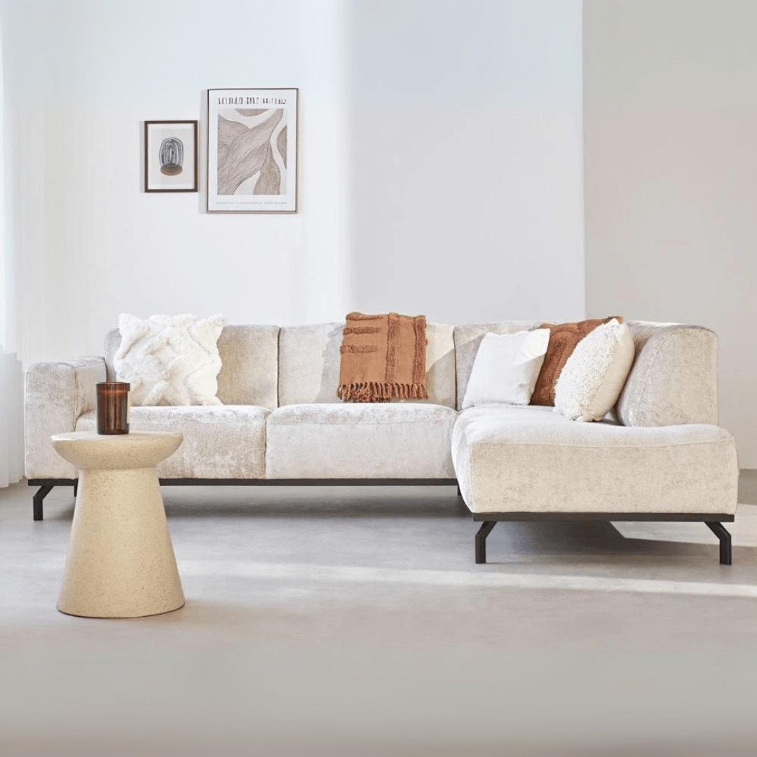 Ecksofa Chloe beige Stoff rechts