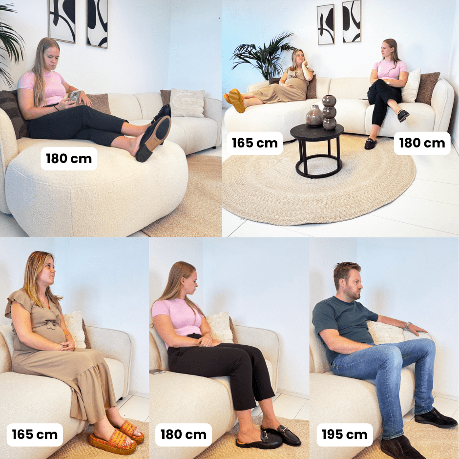 Ecksofa Sophie aus Bouclé in Creme mit organischer Form – rechts