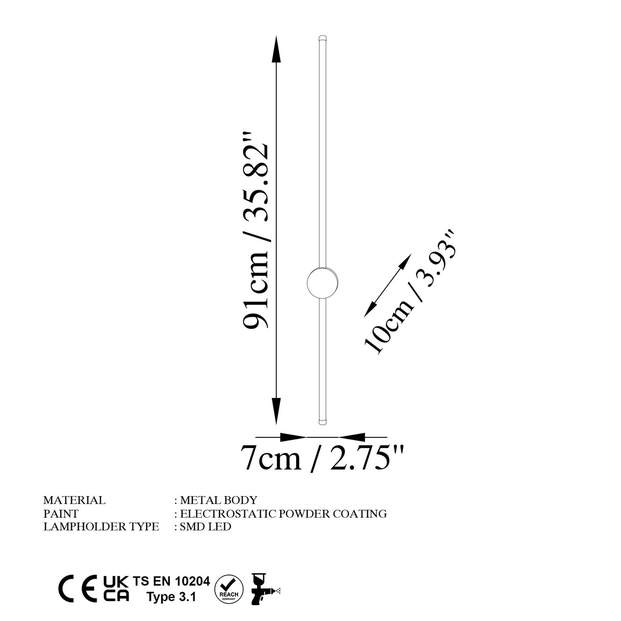 Wandlamp Goud 91 cm Metaal Vortex