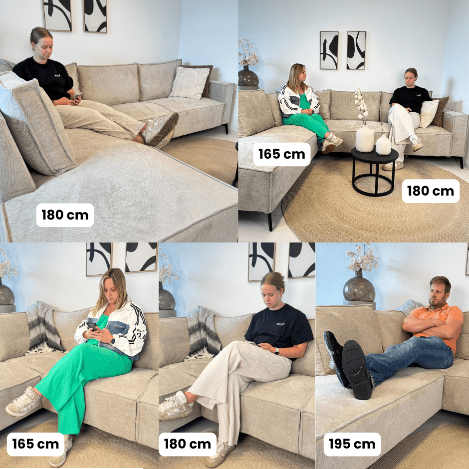 Ecksofa Yara mit Chaiselongue Chenille beige -links 