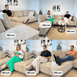 Ecksofa Yara mit Chaiselongue Chenille beige -links 