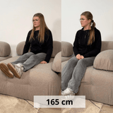 Modulare Bank 3sitzer mit Hocker Doeblo Beige