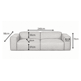 Banken-3-zits bank koper chenille bouclé - 240x98 cm - Jaylen-Dimehouse