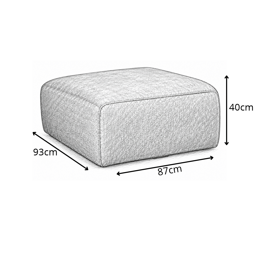 Hockers-Hocker koper chenille bouclé - 98x88x43 cm - Jaylen-Dimehouse