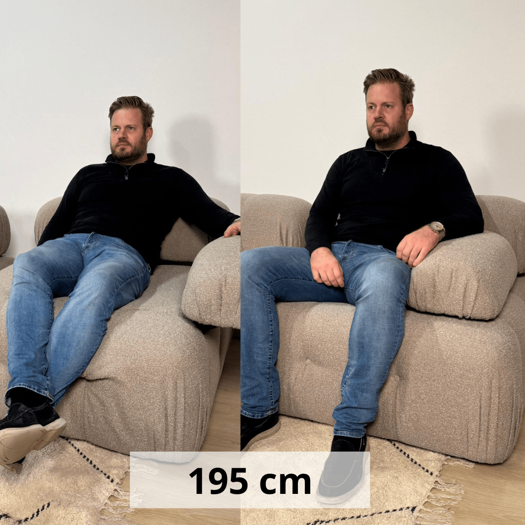 Modulare Bank 3sitzer mit Hocker Doeblo Beige