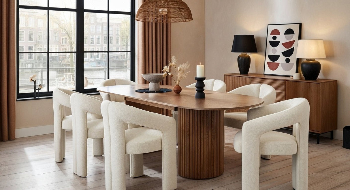 Design Esszimmerstuhl Ivor Bouclé Maro - Vollständig Stoff 