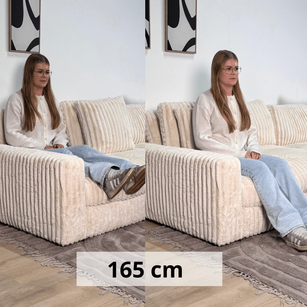 3-Sitzer-Loungesofa Nia aus geripptem Stoff in Beige