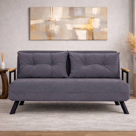 2-Sitzer Schlafsofa Sando Stoff Grau 