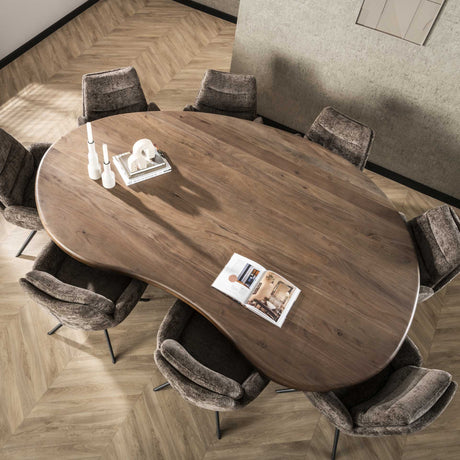 Organisch geformter Esstisch Alo aus Akazienholz braun 240x160 cm 