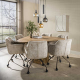 Eettafel driehoekig zandkleur mangohout Sue 150 cm