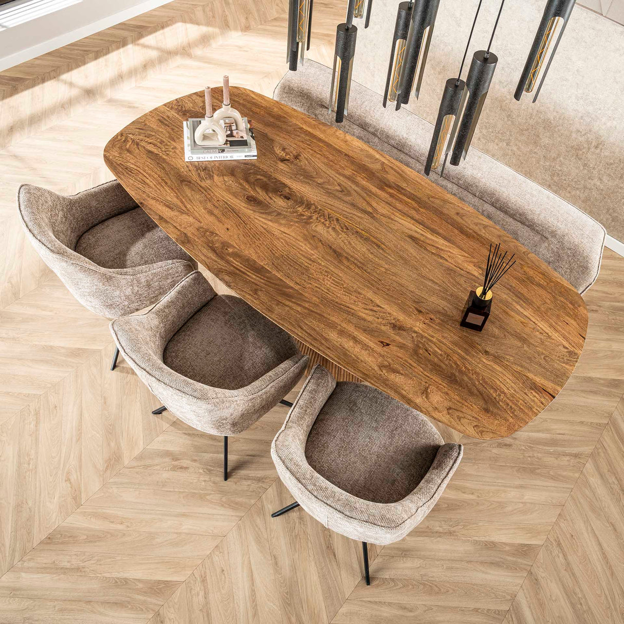 Esstisch Sable 215 cm - Mangoholz Sand 