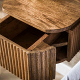 Schwebender Nachttisch Mangoholz Sand – 1 Schublade 