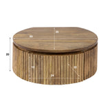 Mango Nachttisch rund 1 Schublade - Sand 