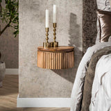 Schwebender Nachttisch Curve rund 1-Schublade Mangoholz Sand 