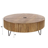 Runder Couchtisch Mangoholz Ø120 cm - Sandfarbe 
