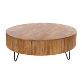 Runder Couchtisch Mangoholz Ø120 cm - Sandfarbe 