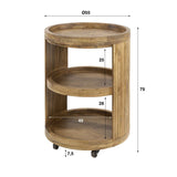 Bartrolley Mangoholz Sandfarbe auf Rädern 