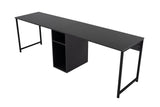 Studie Büro Twin Study Desk 240x60 cm Anthrazit und Schwarz Anthrazit Schwarz Melamin 
