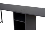 Studie Büro Twin Study Desk 240x60 cm Anthrazit und Schwarz Anthrazit Schwarz Melamin 