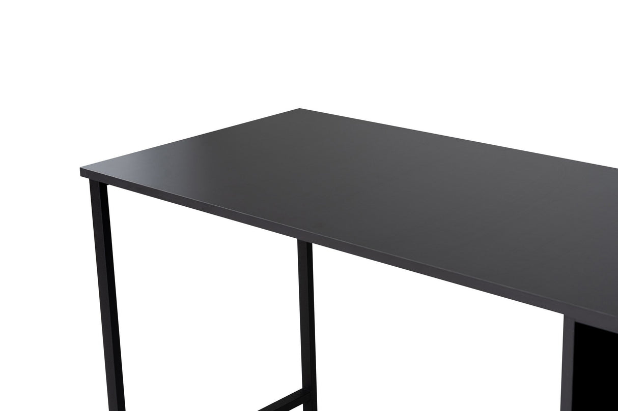 Studie Büro Twin Study Desk 240x60 cm Anthrazit und Schwarz Anthrazit Schwarz Melamin 