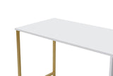 Studie Büro Melamin 240x60 cm Twin Study Desk mit Silber und Gold Weiß Gold 