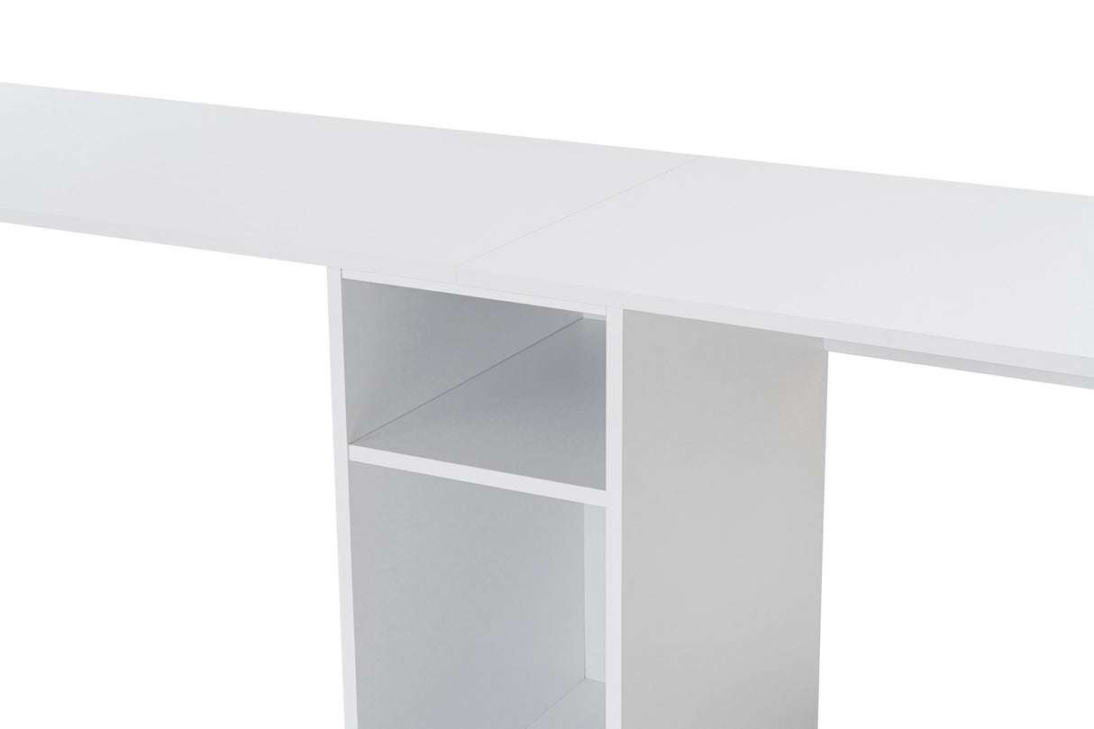 Studie Büro Melamin 240x60 cm Twin Study Desk mit Silber und Gold Weiß Gold 