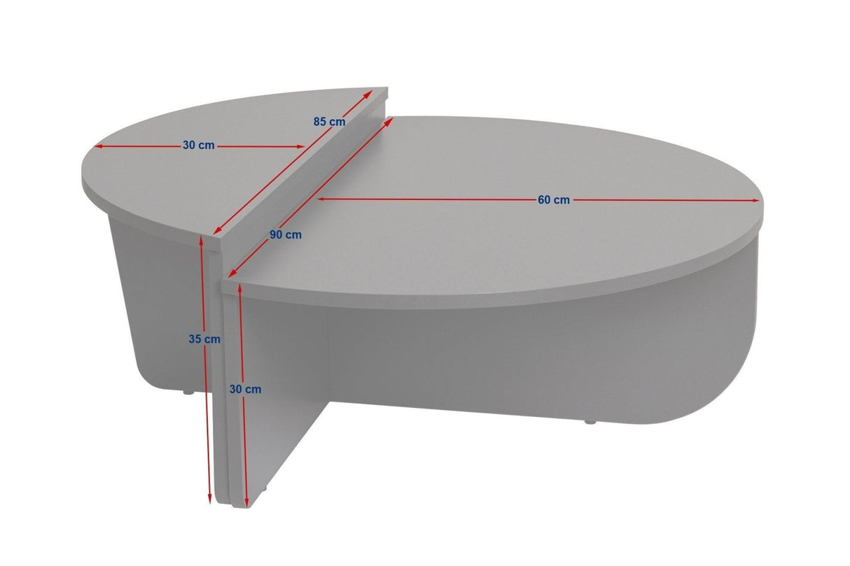 Salontafels - Ronde Salontafel Atlantisch Dennenhout Getrapt Melamine 90 cm Orin - Dimehouse