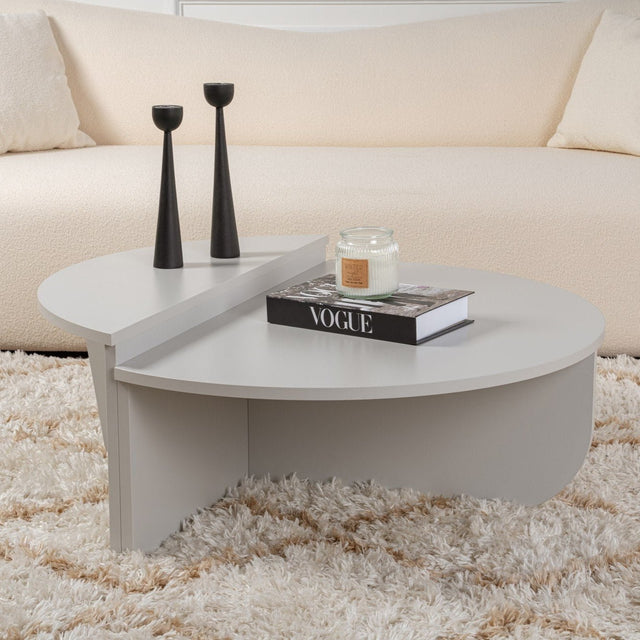 Salontafels - Ronde Salontafel Grijs Getrapt Melamine 90 cm Orin - Dimehouse