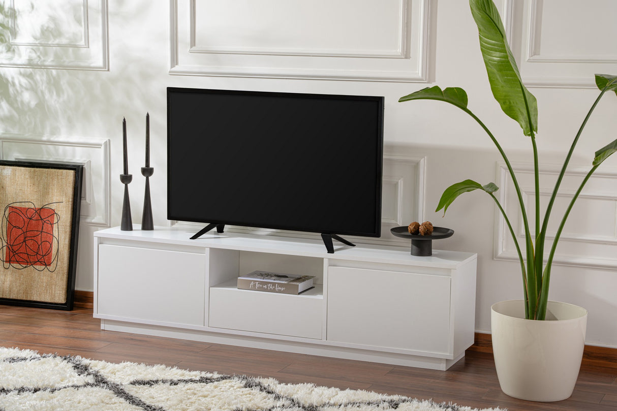 TV -Möbel Vanguard Naturel weißes Melamin 160x42x29.5 cm