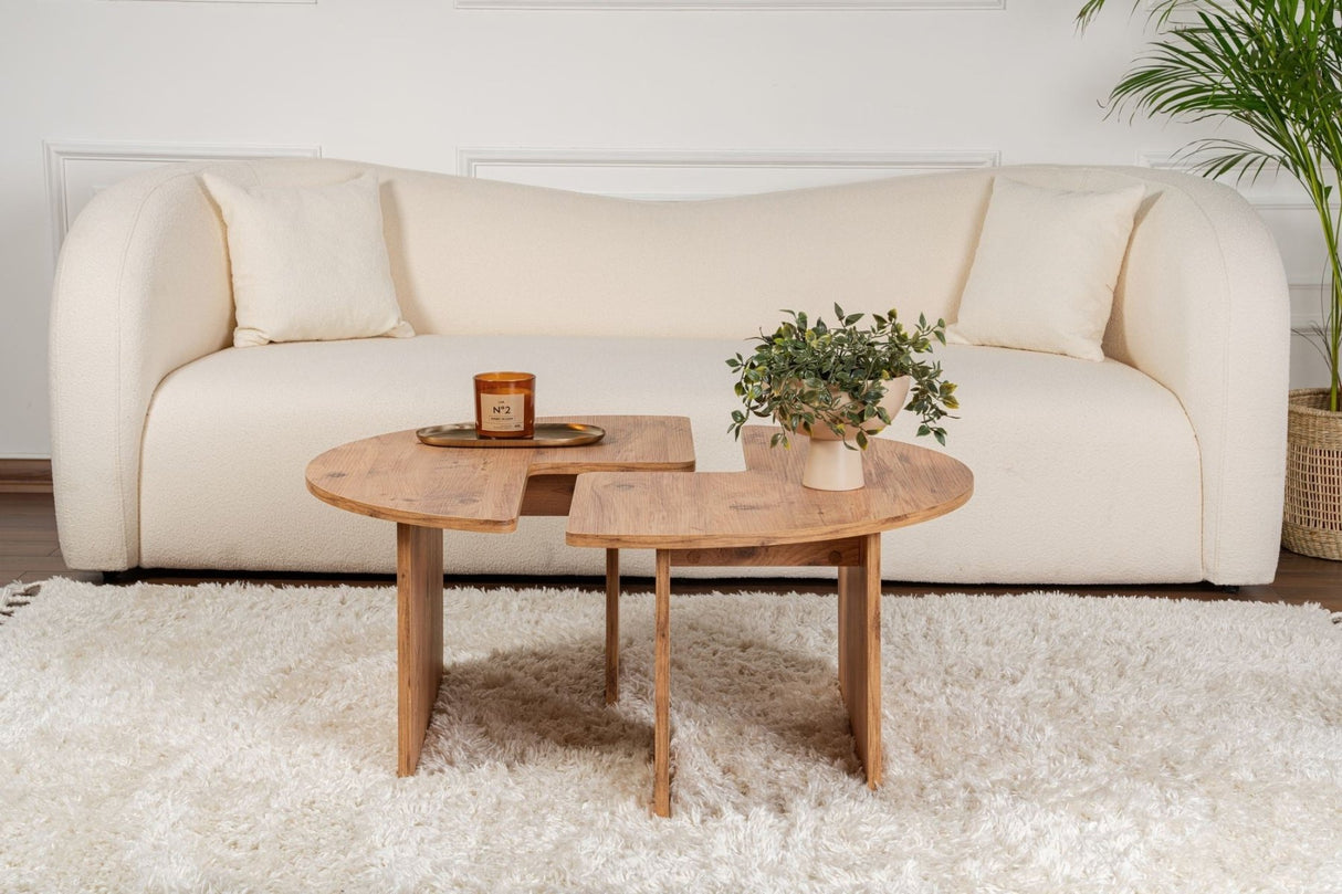 Runder Couchtisch Moari Atlantische Kiefer Melamin 90 cm 