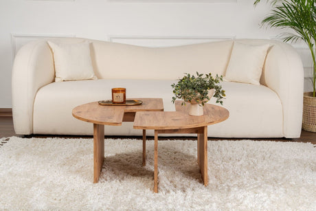 Runder Couchtisch Moari Atlantische Kiefer Melamin 90 cm 