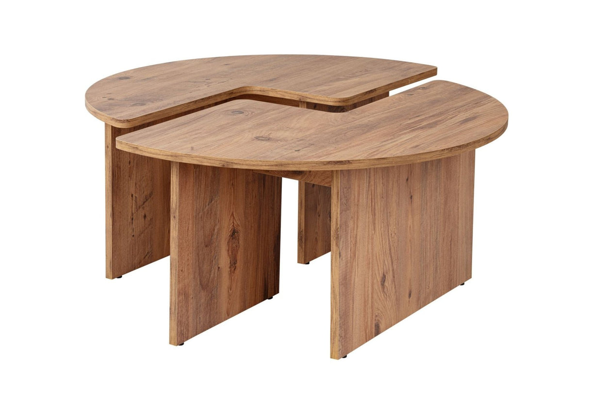 Runder Couchtisch Moari Atlantische Kiefer Melamin 90 cm 