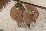 Runder Couchtisch Moari Walnuss Melamin 90 cm 