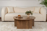 Runder Couchtisch Moari Walnuss Melamin 90 cm 