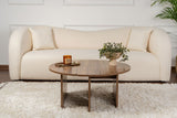 Runder Couchtisch Moari Walnuss Melamin 90 cm 