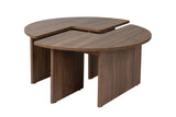 Runder Couchtisch Moari Walnuss Melamin 90 cm 