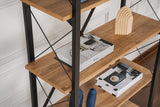 Boekenkasten - Industriële boekenkast dennenhout melamine Ely - zwart frame - 180x90 cm - Dimehouse