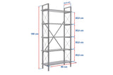 Boekenkasten - Moderne boekenkast wit melamine Ely - Gouden Frame - 180x90 cm - Dimehouse
