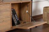 Sideboard Atlantische Kiefer Saloce - Schwarzer Rahmen - Drei Fächer - 120x77 cm 
