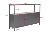 Sideboard Atlantische Kiefer Saloce - Schwarzer Rahmen - Drei Fächer - 120x77 cm 