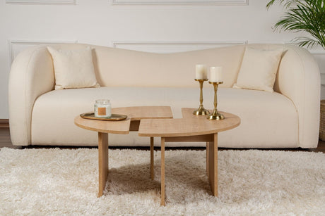 Runder Couchtisch Moari Eichenholz Melamin 90 cm 