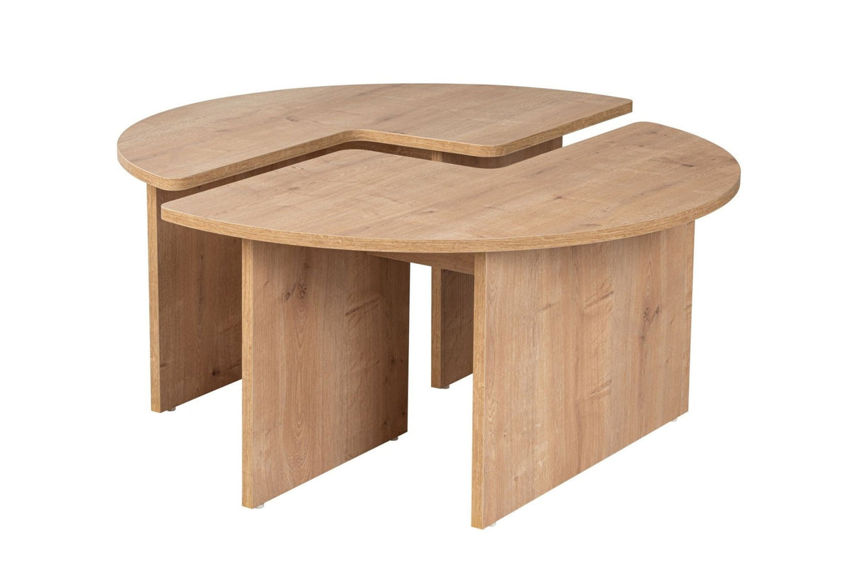 Runder Couchtisch Moari Eichenholz Melamin 90 cm 