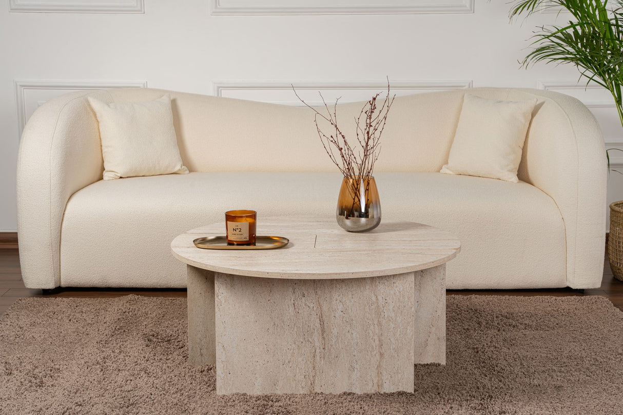 Couchtisch Set von 2 Travertin Maira - Melamin 