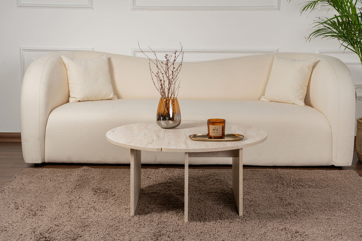 Couchtisch Set von 2 Travertin Maira - Melamin 