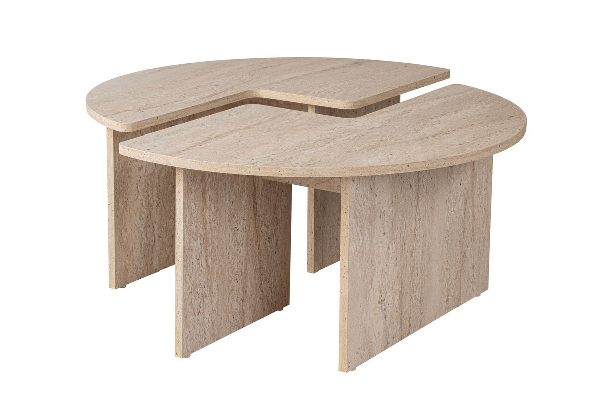 Couchtisch Set von 2 Travertin Maira - Melamin 